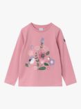 Polarn O. Pyret Kids' Organic Cotton Blend Floral Print Top, Pink