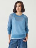 HUSH Elsie Gauzy Wool Blend Jumper, Blue