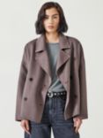 HUSH Verity Double Faced Wool Blend Coat, Brown