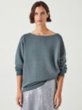 HUSH Josie Relaxed Raw Edge Jumper, Dark Slate