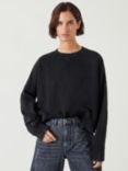 HUSH Micaela Cropped Sweatshirt, Washed Black