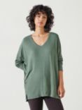 HUSH Gillian Wide V-Neck Jersey Top, Green