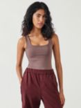 HUSH Jade Wide Strap Vest Top, Brown