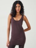 HUSH Marcy Longline Tank Top, Chocolate