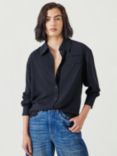 HUSH Amren Pinstripe Shirt, Washed Black