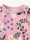 Polarn O. Pyret Baby Organic Cotton Blend Floral Bodysuit, Pink