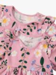 Polarn O. Pyret Baby Organic Cotton Floral Print Dress, Pink