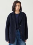 HUSH Pure Wool Double Face Coat, Navy