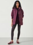 HUSH Alice Water Resistant Longline Gilet, Burgundy