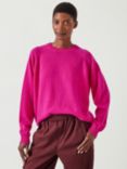 HUSH Jasmine Cashmere Rib Jumper, Magenta