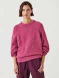 HUSH Lorna Relaxed Wool Blend Jumper, Pink