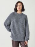 HUSH Lorna Relaxed Wool Blend Jumper, Charcoal