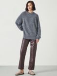 HUSH Lorna Relaxed Wool Blend Jumper, Charcoal