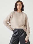 HUSH Nina Merino Wool Crop Jumper, Oatmeal