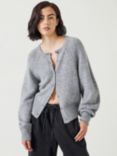 HUSH Sophia Wool Blend Cardigan, Mid Grey