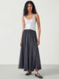 HUSH Millie Godet Skirt, Charcoal