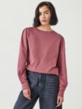 HUSH Emily Puff Sleeve Cotton Jersey Top, Dusty Pink