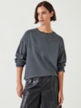 HUSH Flo Oversized Long Sleeve Top, Washed Grey