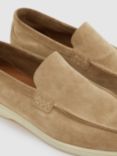 Reiss Kason Slip-On Suede Loafers, Light Stone