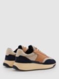 Reiss Emmett Lightweight Colour Block Trainers, Navy/Camel