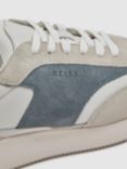 Reiss Emmett Lightweight Colour Block Trainers, Airforce Blue/Stone