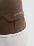 Reiss Finley Nubuck Low Top Trainers, Mid Brown