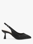 Paradox London Fiora Wide Fit Diamante Kitten Heel Slingback Court Shoes