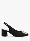 Paradox London Fylls Wide Fit Micro Suede Block Heel Slingback Court Shoes, Black