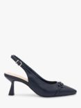 Paradox London Ivonne Flared Heel Slingback Court Shoes, Navy