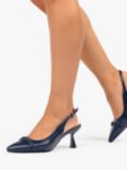 Paradox London Ivonne Flared Heel Slingback Court Shoes, Navy