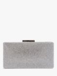 Paradox London Debra Embellished Box Clutch Bag, Silver