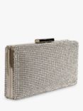 Paradox London Debra Embellished Box Clutch Bag, Silver