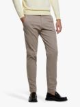 SISLEY Slim Fit Print Stretch Cotton Chinos, Beige