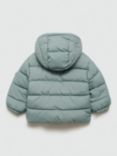 Mango Kids' Aldo Hooded Puffer Jacket, Green