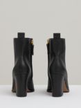 Reiss Amy Leather Pointed Ankle Boots, Black