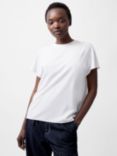 French Connection Caprina Crepe Crew Neck Top, Winter White