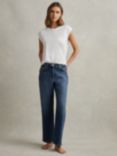 Reiss Selin Straight Leg Jeans, Mid Blue