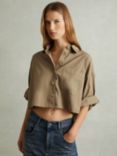 Reiss Solene Cropped Cotton Shirt