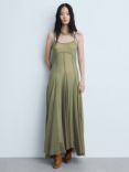 Mango Moss Tulle Seams Dress, Green