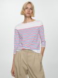 Mango Parisian Stripe Tee, White/Multi