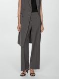 Mango Karibi-a Tailored Straight Leg Trousers, Dark Grey