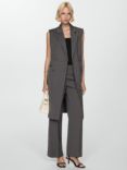 Mango Karibi-a Tailored Straight Leg Trousers, Dark Grey