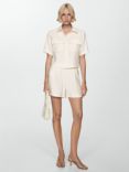 Mango Boton-h High Waisted Tailored Shorts, Natural White