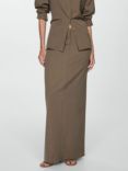 Mango Office-a Tailored Straight Maxi Skirt, Brown