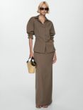 Mango Office-a Tailored Straight Maxi Skirt, Brown