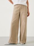 HUSH Thea Wide Leg Trousers, Soft Brown