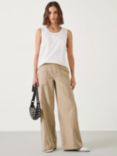 HUSH Thea Wide Leg Trousers, Soft Brown