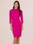 Adrianna Papell Roll Neck Crepe Dress, Pink Flambe