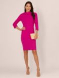 Adrianna Papell Roll Neck Crepe Dress, Pink Flambe