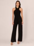 Adrianna Papell Halterneck Overlay Jumpsuit, Black